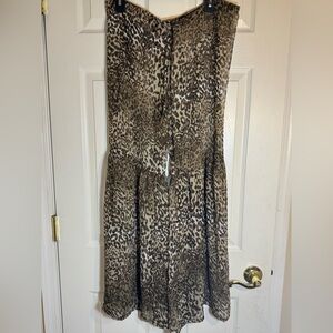 Zury super wide leg sheer leopard print boho beach  resortwear swim pant coverup